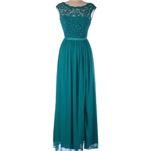 David's Bridal Bridesmaids Dress (Size 2) Color Oasis